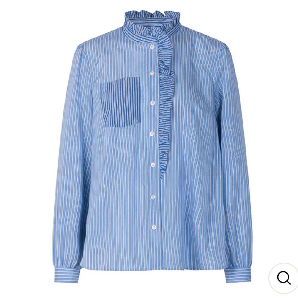 BAUM UND PFERDGARTEN MACEO Button Up Shirt Blue Twin Stripe Size 36